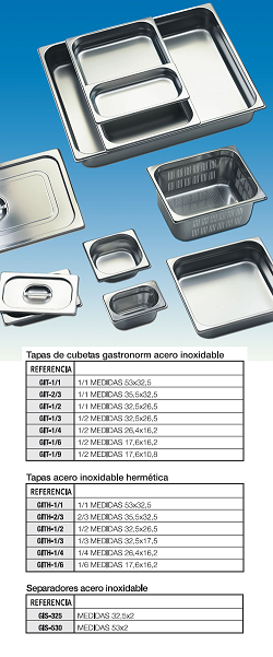 Imagen Cubetas acero inox. Con y sin tapa